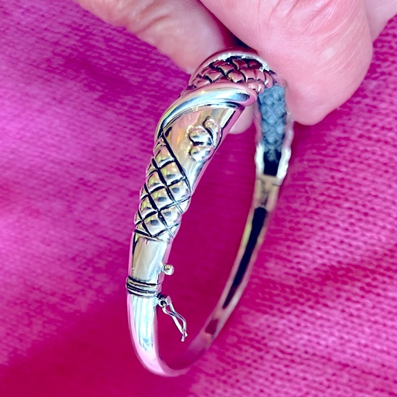 Vintage 925 Sterling Bangle Bracelet - Picture 10 of 16